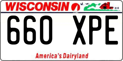 WI license plate 660XPE