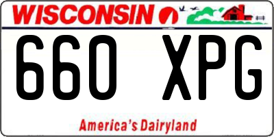 WI license plate 660XPG