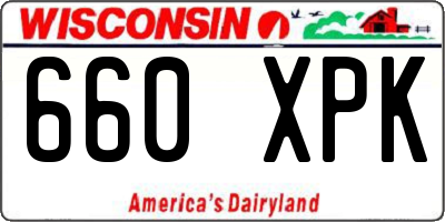 WI license plate 660XPK