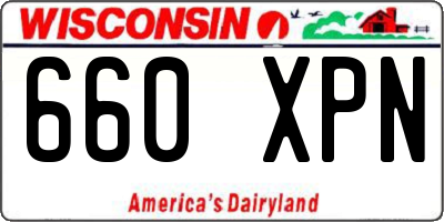 WI license plate 660XPN