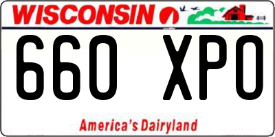 WI license plate 660XPO