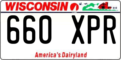 WI license plate 660XPR