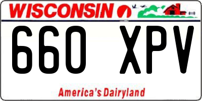 WI license plate 660XPV