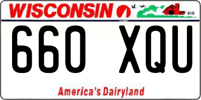 WI license plate 660XQU
