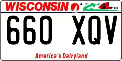 WI license plate 660XQV