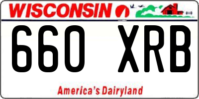 WI license plate 660XRB