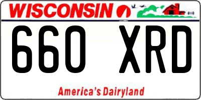 WI license plate 660XRD
