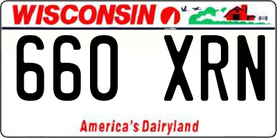 WI license plate 660XRN