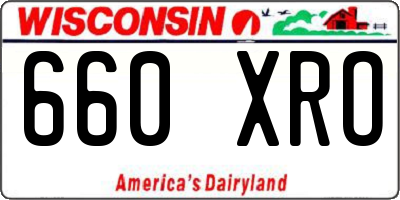 WI license plate 660XRO
