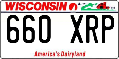 WI license plate 660XRP