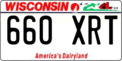 WI license plate 660XRT