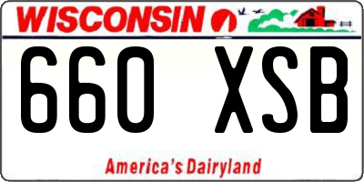 WI license plate 660XSB