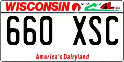 WI license plate 660XSC