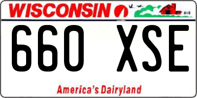 WI license plate 660XSE