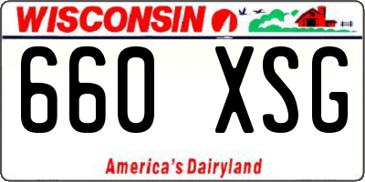 WI license plate 660XSG
