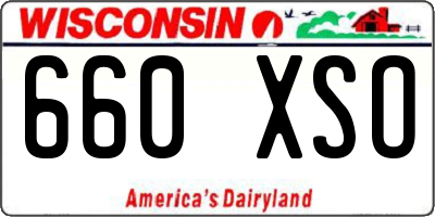 WI license plate 660XSO