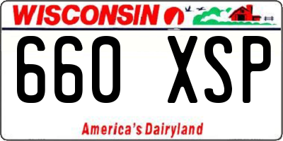 WI license plate 660XSP