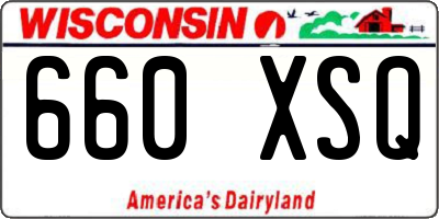 WI license plate 660XSQ