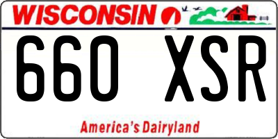 WI license plate 660XSR