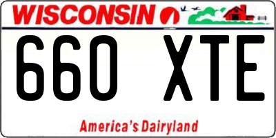 WI license plate 660XTE