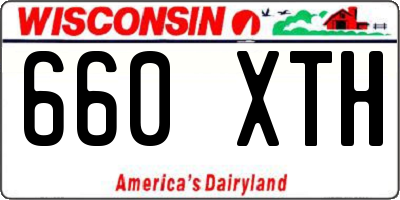WI license plate 660XTH