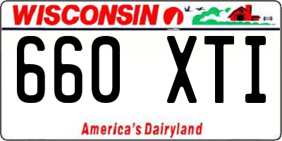 WI license plate 660XTI