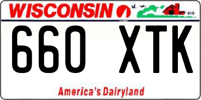 WI license plate 660XTK