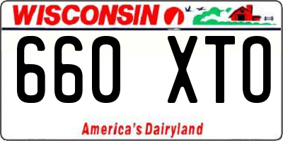 WI license plate 660XTO