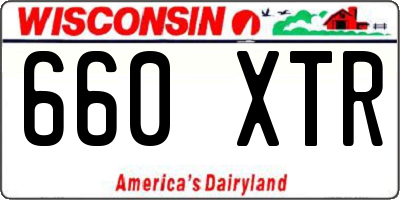 WI license plate 660XTR