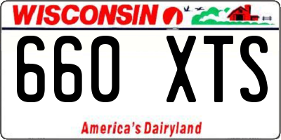 WI license plate 660XTS