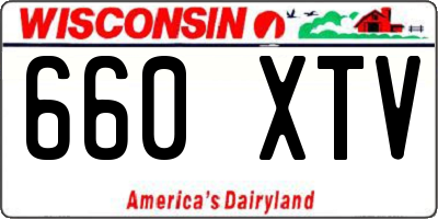 WI license plate 660XTV