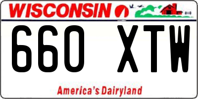 WI license plate 660XTW