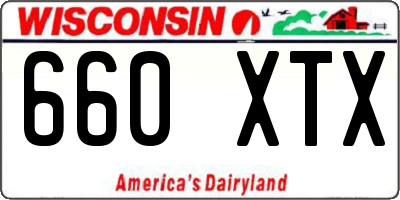 WI license plate 660XTX