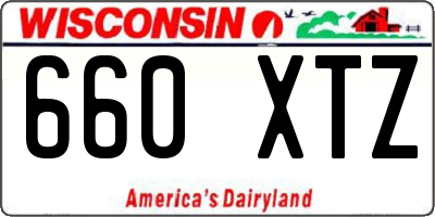 WI license plate 660XTZ