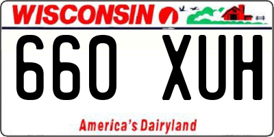 WI license plate 660XUH