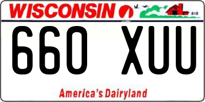 WI license plate 660XUU
