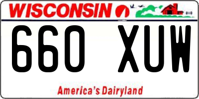 WI license plate 660XUW