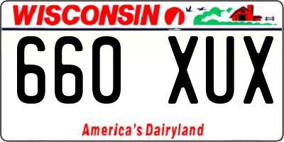 WI license plate 660XUX