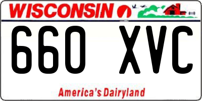 WI license plate 660XVC