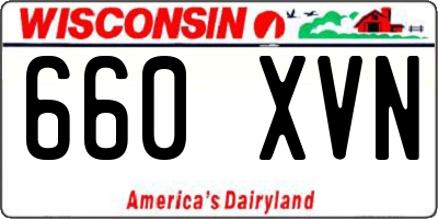 WI license plate 660XVN