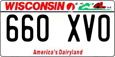 WI license plate 660XVO