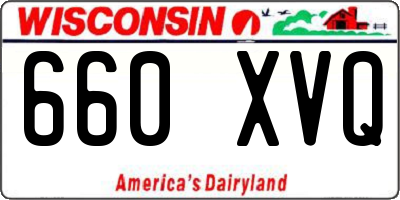 WI license plate 660XVQ