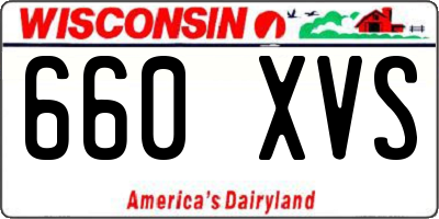 WI license plate 660XVS