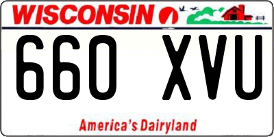 WI license plate 660XVU
