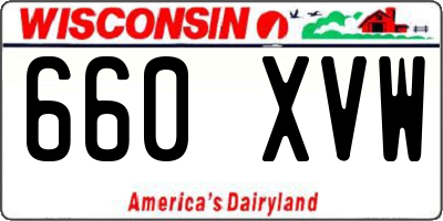 WI license plate 660XVW