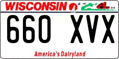 WI license plate 660XVX