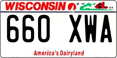 WI license plate 660XWA