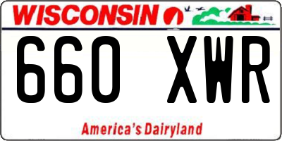 WI license plate 660XWR