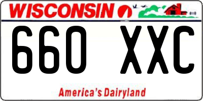 WI license plate 660XXC