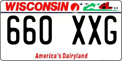 WI license plate 660XXG